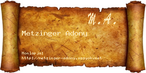 Metzinger Adony névjegykártya